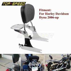 For Harley Fat Bob FXDF Wide Glide Detachable Backrest Sissy Bar & Luggage Rack