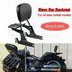 For Harley Heritage Softail FXST Rear Sissy Bar Backrest with Luggage Rack Black