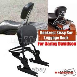 For Harley Softail FXST/FLSTF Passenger Backrest Sissy Bar&Luggage Rack 2000-06