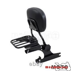 For Harley Softail FXST/FLSTF Passenger Backrest Sissy Bar&Luggage Rack 2000-06