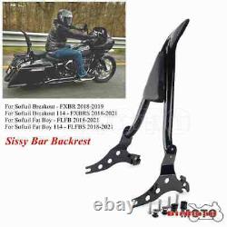 For Harley Softail Fat Boy FLFB FLFBS FXBRS 18-21 Detachable Backrest Sissy Bar