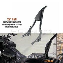 For Harley Softail Low Rider S FXLR FXLRS 2018-2021 22'' Tall Sissy Bar Backrest