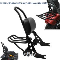 For Harley Sportster XL883 Detachable Passenger Backrest Sissy Bar+Luggage Rack
