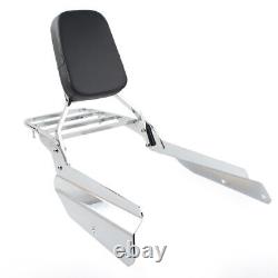 For Honda VTX 1800F 2005-2011 Chrome Detachable Backrest Sissy Bar Luggage Rack