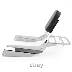 For Honda VTX 1800F 2005-2011 Chrome Detachable Backrest Sissy Bar Luggage Rack