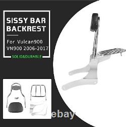 For Kawasaki Vulcan VN900 Custom Classic 06-17 Sissy Bar Backrest Luggage Rack