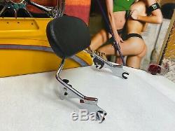 Genuine 09-20 Harley Touring Short Sissy Bar Passenger Backrest Pad Chrome
