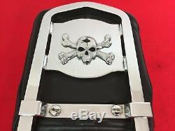 Genuine 2006-2017 Harley Dyna Detachable Backrest Sissy Bar Skull & Crossbones