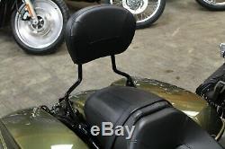 Genuine OEM'09-'19 Harley Black Detachable Sissy Bar Upright/Backrest and pad