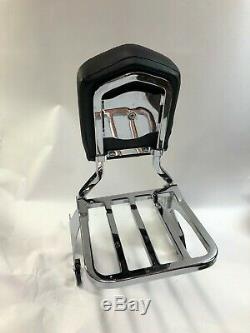 Harley 04 up sportster detachable sissy bar passenger backrest luggage rack pad