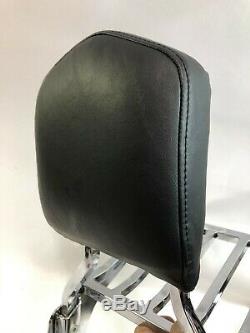 Harley 04 up sportster detachable sissy bar passenger backrest luggage rack pad