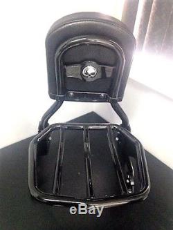 Harley Davidson Black Detachable Back Rest Sissybar & Luggage Rack Carrier 1200