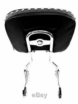 Harley- Davidson Hd New Softail Backrest Sissybar Studded Pad Tall Chrome 00-17