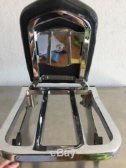 Harley Dyna Backrest Detachable Sideplates Sissybar Luggage Rack 2002-2005 K130