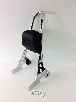 Harley Sportster Chrome One Piece Quick Release Sissy Bar Upright +pad Nightster