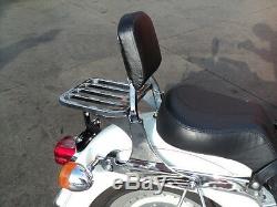 Harley softail deluxe detachable quick release sissy bar backrest & luggage rack