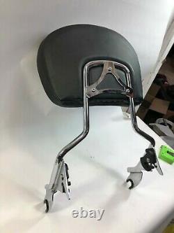 Harley touring 09-up tall large pad detachable sissy bar back rest passenger