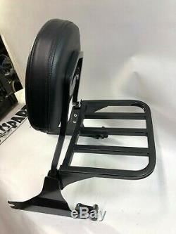 Harley wide tire softail detachable sissy bar backrest rack black