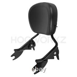 Hogworkz Harley Touring 2009-2020 Black Detachable Shorty Sissy Bar Backrest