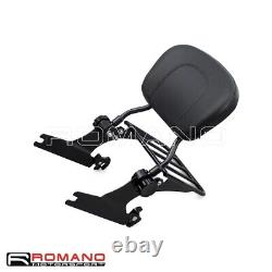 Luggage Sissy Bar Adjustable Passenger Backrest with Pad For Harley Softail Deluex