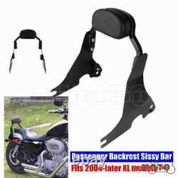 Motorcycle Backrest Sissy Bar For Harley Sportster XL 04-21 Short Passenger Pad