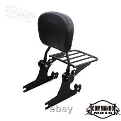 Motorcycle Detachable Backrest Sissy Bar Luggage Rack For Harley Softail 2006-UP