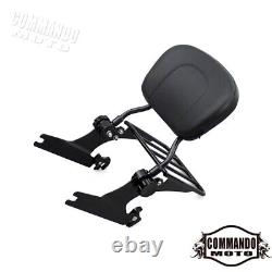 Motorcycle Detachable Backrest Sissy Bar Luggage Rack For Harley Softail 2006-UP