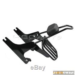 Motorcycle Detachable Sissy Bar Backrest Luggage Rack For Harley Dyna 2002-Later