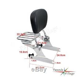 Motorcycle Detachable Sissy Bar Backrest Luggage Rack For Harley Softail 2000-05