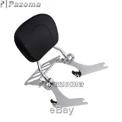 Motorcycle Detachable Sissy Bar Passenger Backrest Chrome For Harley Dyna 06-UP