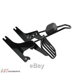 Motorcycle Detachable Sissybar Backrest withLuggage Rack For Harley Dyna 2006-Up