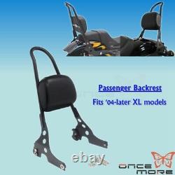 Motorcycle Rear Backrest Sissy Bar WithPad Black for Harley Forty Eight XL1200X