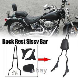Motorcycle Rear Seat Back Rest Sissy Bar for Harley Davidson Dyna 2008-Up Black