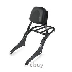 Motorcycle Sissy Bar Backrest with Luggage Rack Sturdy Rear Passenger Seat