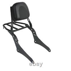 Motorcycle Sissy Bar Backrest with Luggage Rack Sturdy Rear Passenger Seat