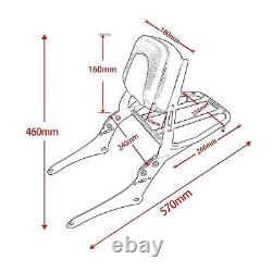 Motorcycle Sissy Bar Backrest with Luggage Rack Sturdy Rear Passenger Seat