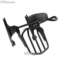 Motorcycle Sissy Bar Passenger Backrest withLuggage Rack For Harley Dyna 06-Later