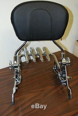 NEW Stealth Luggage rack + Detachable Backrest sissybar for Harley Touring 09