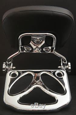 New Detachable Backrest Sissy bar Luggage rack combo For Harley Touring 97-2008