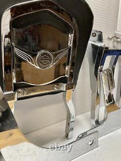 OEM Detachable Backrest Sissy Bar Luggage Rack For Harley Dyna Glide 1990- 2000s