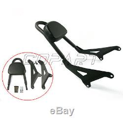 Passenger Backrest Sissy Bar Black Cushion Pad Kit For Yamaha Stryker XVS1300