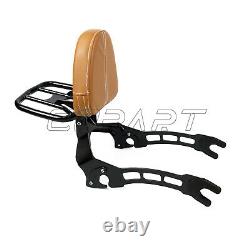 Passenger Backrest Sissy Bar Cushion Brown Pad For Indian Scout Sixty 2015-2019