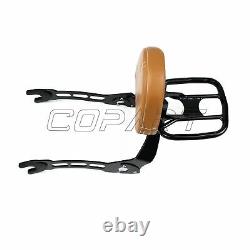 Passenger Backrest Sissy Bar Cushion Brown Pad For Indian Scout Sixty 2015-2019