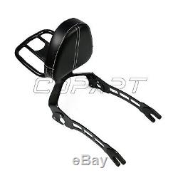 Passenger Backrest Sissy Bar Cushion Pad Black For Indian Scout Sixty 2015-2019