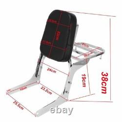 Passenger Backrest Sissy Bar Luggage Rack Cushion Pad For Honda Rebel250 CMX250