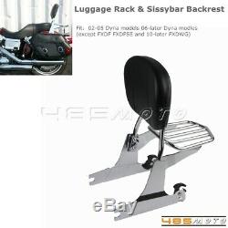 Passenger Sissy Bar Backrest Luggage Rack Holder For Harley Davidson Dyna 2002+