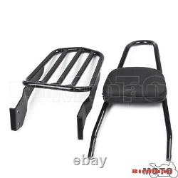 Passenger Sissy Bar Backrest Pad Luggage Rack For Sportster 1200 Iron XL 883N