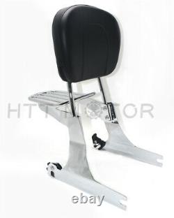 Passenger sissybar backrest luggage rack Detachable For Harley Dyna 05-19 Chrome