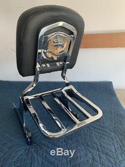 Quick Detachable Sissy Bar Passenger Backrest & Rack for Harley Davidson Softail