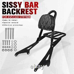 Rear Backrest Sissy Bar Detachable Fit For Yamaha Stryker 1300 XVS1300 2011-2017